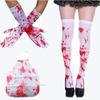 10Pairs Halloween Gloves Horror Ambiance Decoration Bloodstained Gloves Bloody Socks Halloween Party Horror Bloodprint Props