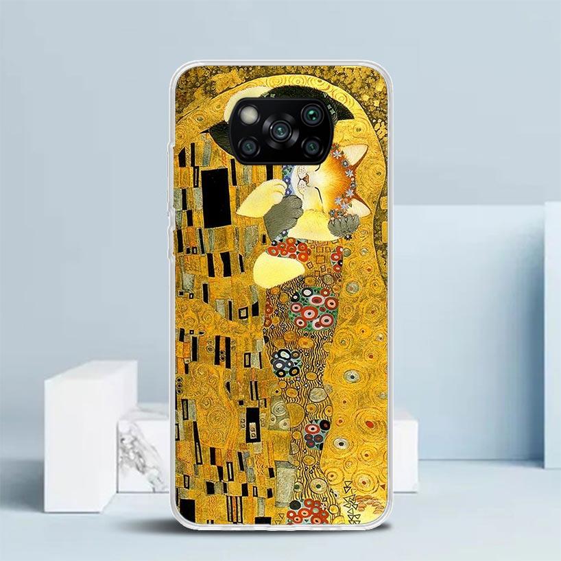 Чехол для телефона 'Поцелуй' Густава Климта Для Xiaomi Poco F7 Ultra X5 X6 X7 Pro M7 Redmi 15C 15 13C 13 12C 12 10C 10 10A 9 9C 9A 9T