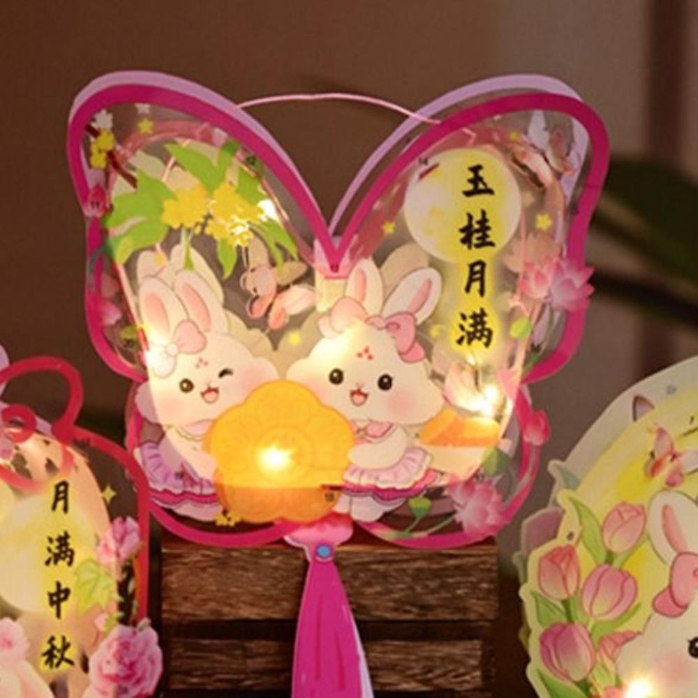 Милый китайский фонарик-кролик, портативный антикварный фонарик, ручной бумажный фонарик, Фестиваль середины осени