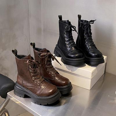 [Фанфна] ботинки Мартин на толстой подошве в британском стиле для женщин, новая полированная ретро-локомотивная обувь осень-зима 2025, короткие ботинки для женщин