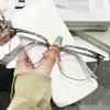 Anti-radiation Glasses Brain Glasses Classic Eyebrow Frame Retro Glasses Men Women Anti-Blue Light Flat Glasses