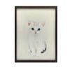Plakat Kotek Na Beżowym Tle Plakat Kotek Na Beżowym Tle, 50X70 Cm, Rama Drewniana Ciemny Brąz, Papier Matowy 230 Gsm