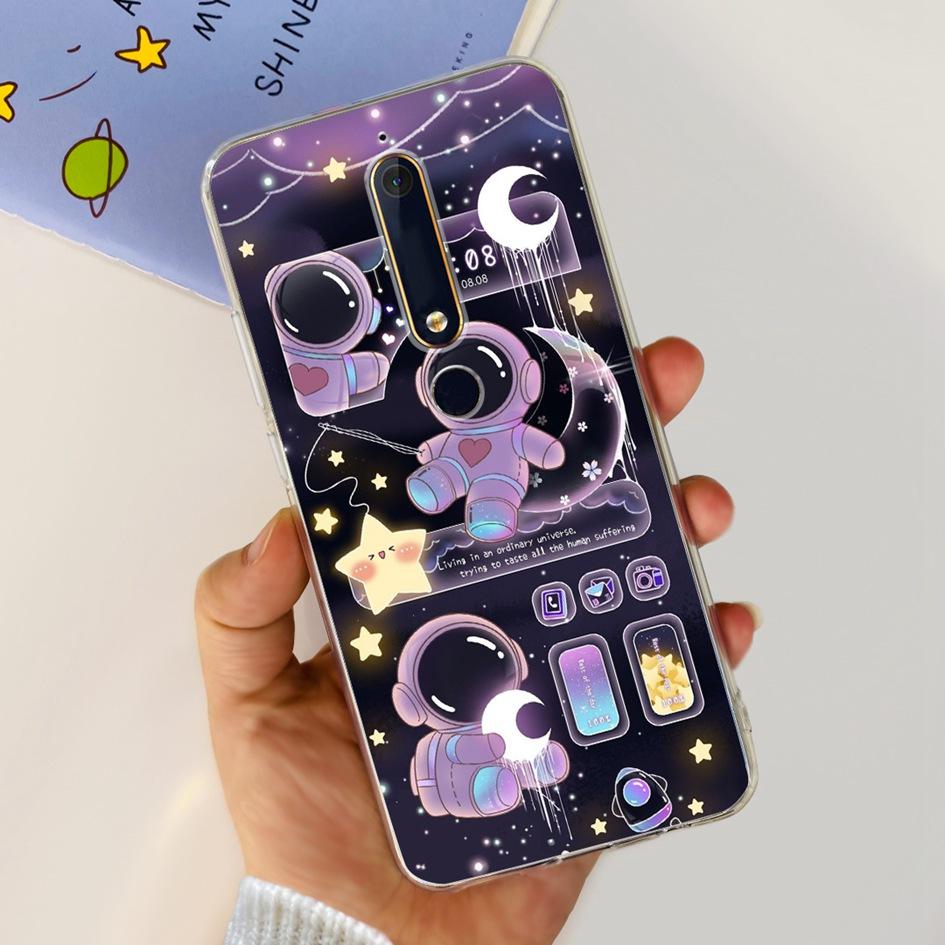 For Nokia 6 2018 Case Fashion Flower Soft Silicone Bumper For Nokia 6.1 Cover TA-1043 TA-1045 TA-1054 TA-1050 TA-1068 Phone Case