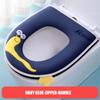 Washable Toilet Seat Cushion Household Four Seasons Universal Waterproof Zipper Toilet Seat Cover Cute Cartoon Bathroom Toilet Seats Pads with Handle