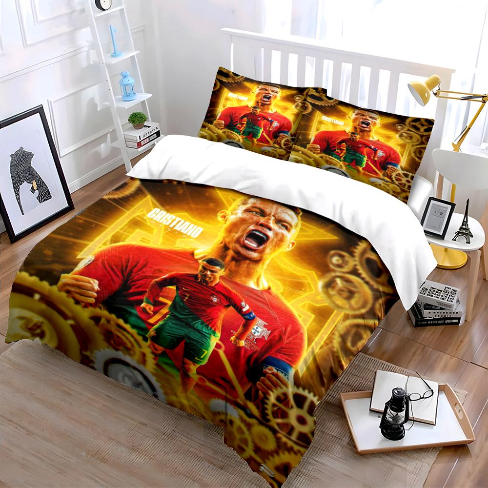 Soccer Player Bedding Set Bedding set (1 duvet cover, 2 pillowcases, duvet not included)