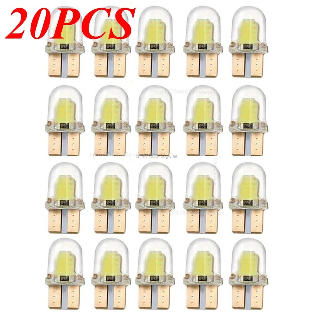5/40 шт. светодиодные W5W T10 194 168 W5W COB 4SMD светодиодные парковочные лампы клиновые габаритные огни Canbus силиконовые яркие белые лампы подсветки номерного знака