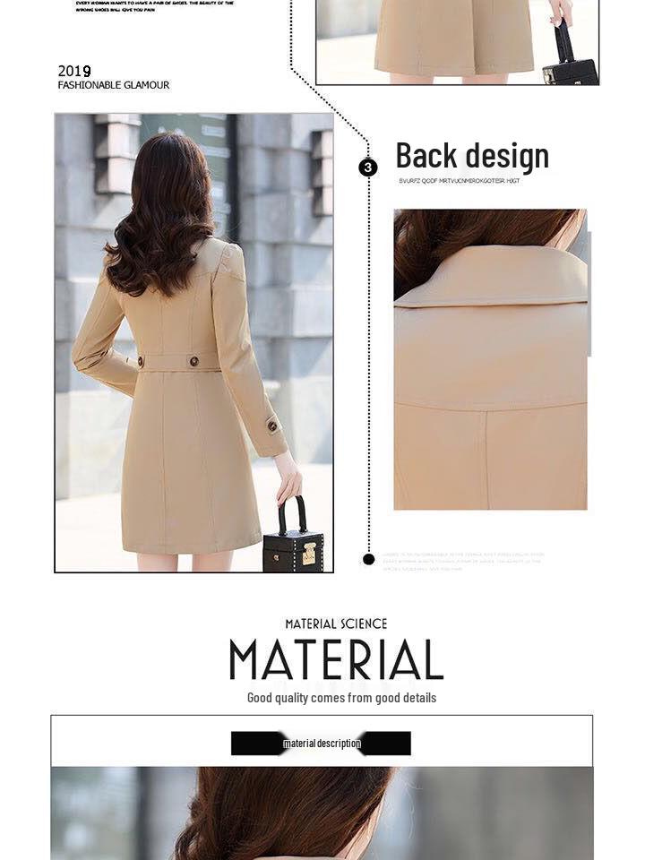 Women's Petite British-Style Trench Coat, Spring/Autumn 2025, Popular Mid-Length Casual Korean Design
