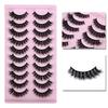 10 Pairs Of Natural Thick Fox Eyes False Eyelashes Fluffy Pointed Tail Slender Fluffy Eyelashes Flatness