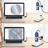 Jiusion HD 2MP USB Цифровой микроскоп, Увеличение от 40x до 1000x, Портативная эндоскопическая камера-увеличитель с 8 светодиодами, Стабильная подставка из алюминиевого сплава, OTG,