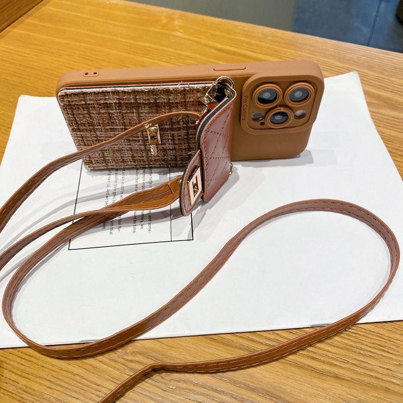 Stylish Card Holder & Coin Purse for Apple Devices (11-16 Pro Max) with Lanyard, Full Coverage Fragrance Style