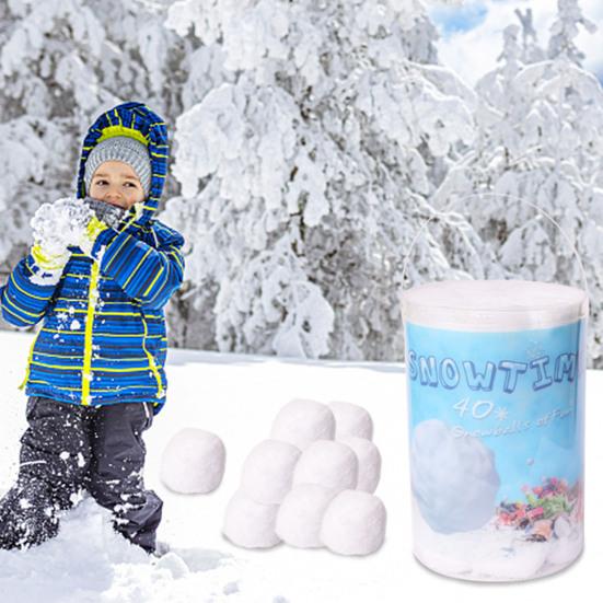 40Pcs Christmas Snowball Fake for Artificial Cotton White Christmas Snowball Indoor Outdoor Winter Decor