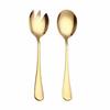 2Pcs/ Set High-quality Stainless Steel Fruit Salad Spoon and Fork  Thick Golden Western-style Tableware