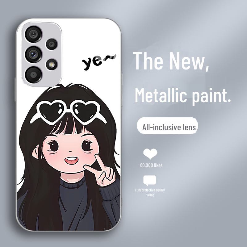 Samsung S23Ultra Couples Model: Biye Boy & S8 Girl Liquid Shell - Creative Net Red Design, S23Puls Theme, 20 Styles.