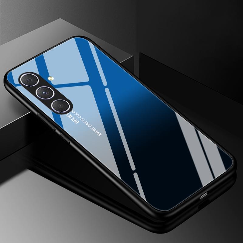 Чехол для телефона из закаленного стекла для Samsung Galaxy A05 A05S Чехол A15 A14 A24 A34 A25 A54 4G 5G Роскошный Твердый Бампер A04 A04S A04E