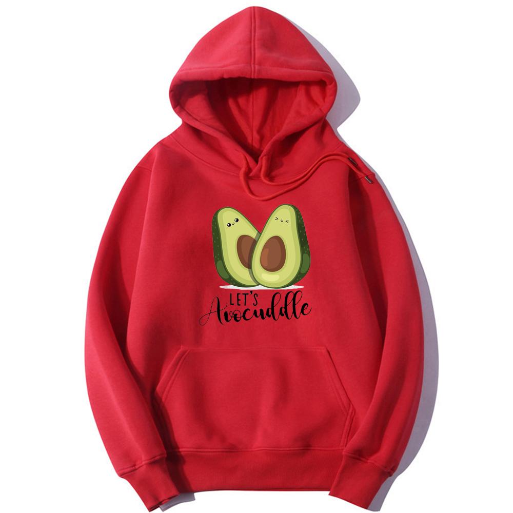 Толстовки большого размера с принтом авокадо, одежда для подростков, женская одежда в стиле панк Kpop, свободная флисовая толстовка с капюшоном, весенние топы