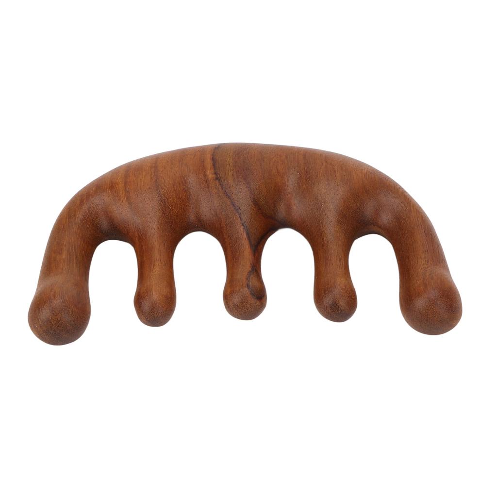 Head Massage Comb Sandalwood Gua Sha Scraping Wide Tooth Massage Comb for Head Neck Hands
