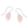 [Q6754] - Silver 'Meghan' Rose Quartz Earrings (rhodium Plated) - 18x10 Mm