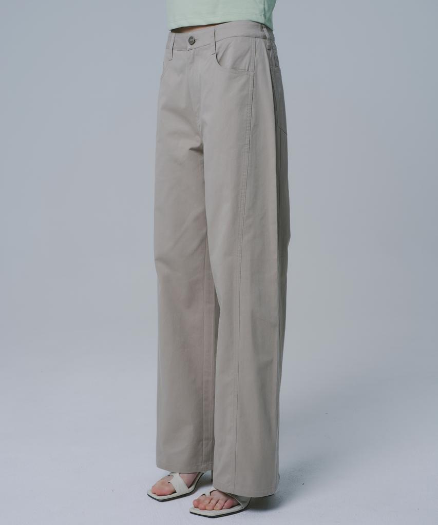 WAARFORWOMAN W1147 Cotton Straight Pants_Beige