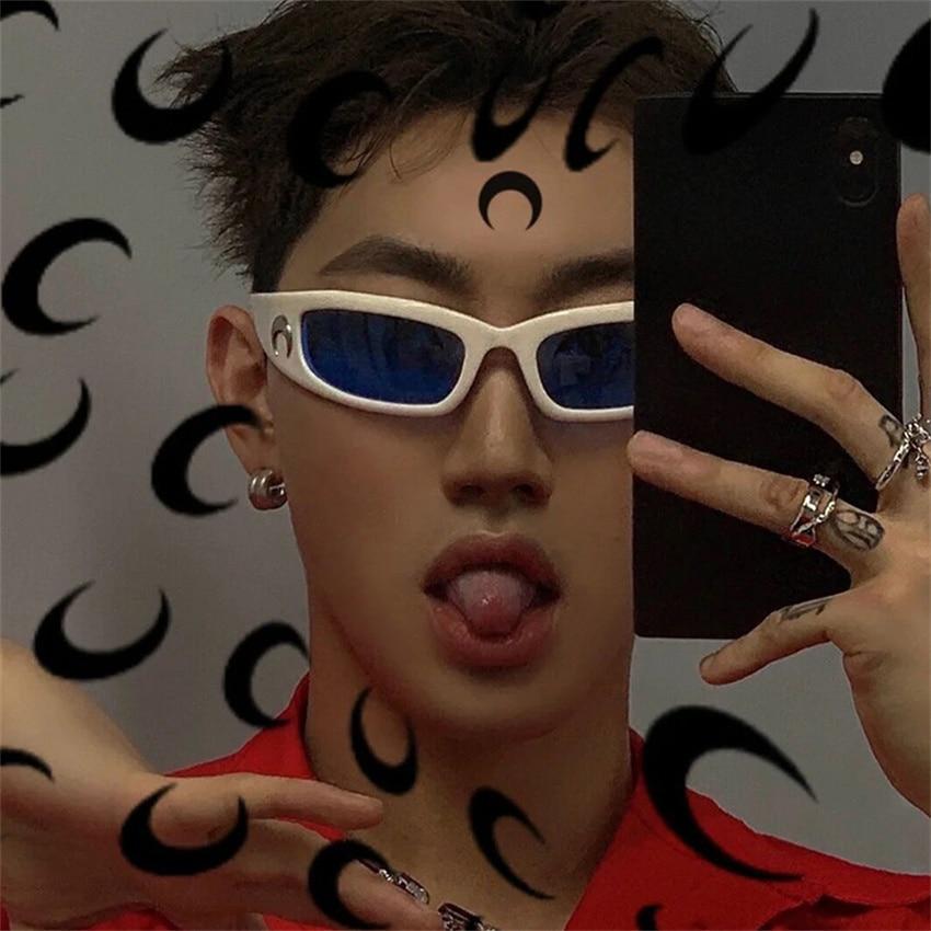 Прямоугольные солнцезащитные очки New Moon для женщин и мужчин, винтажные, для активного отдыха, велоспорта, спорта, хип-хопа, панка, тренд, женские EMA