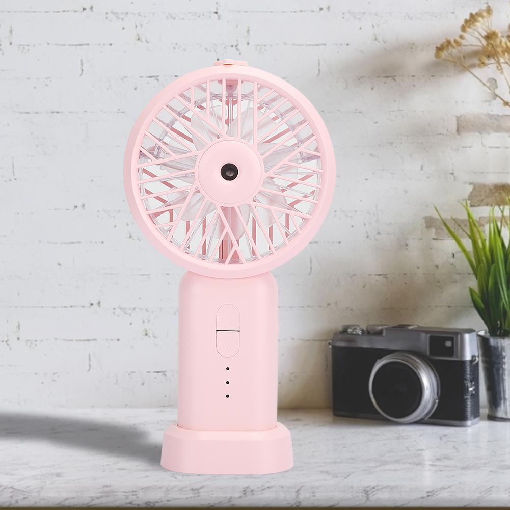 Handheld Charging Small Fan Humidification Mini USB Portable Desktop Bedside UniversalPink 178 x 92 x 40mm