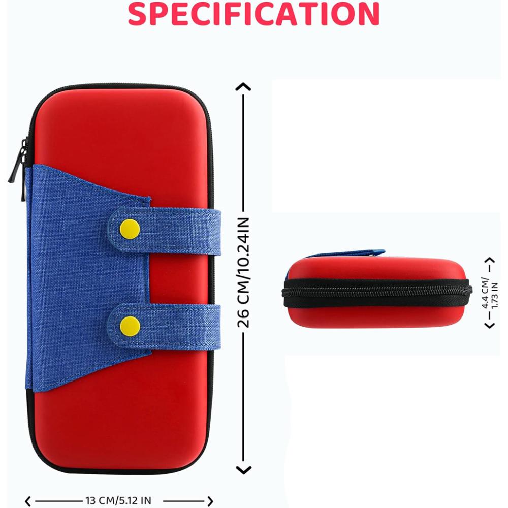 Чехол для хранения EVA Switch, совместимый с Nintendo Switch/OLED, симпатичный портативный чехол для Switch с 10 держателями для игр для Mario