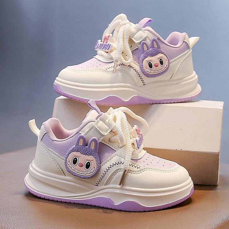 Children's Sports Shoes Girls' Board Shoes New Spring and Autumn Soft Sole Cartoon White Shoes Non-Slip Breathable Casual Shoes