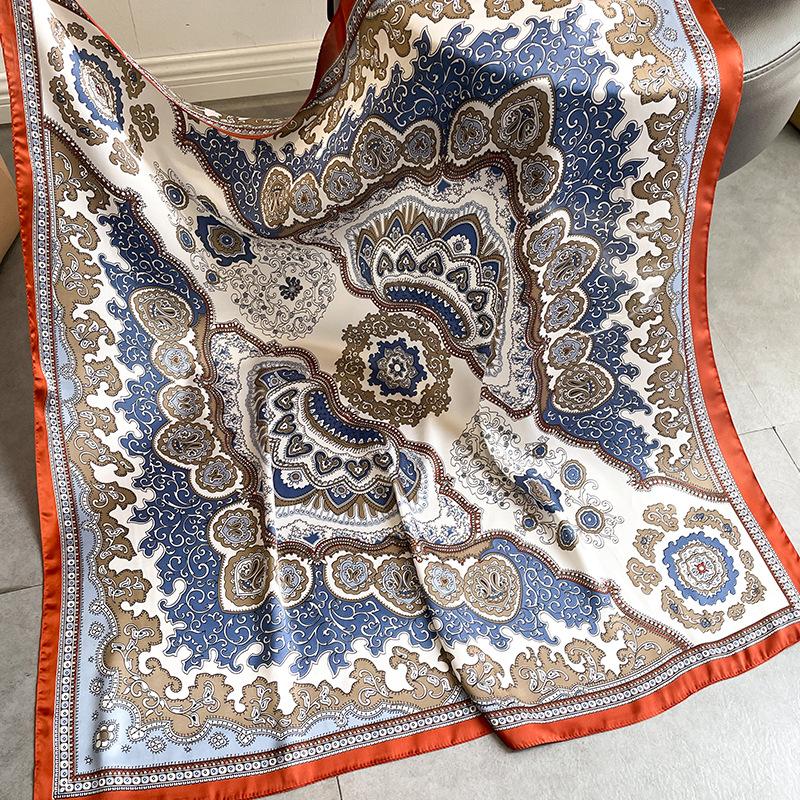 High-quality Luxurious Silk Scarves Headband Scarfs Neck Scarf For Women Chain Silk Scarf Women's Decorative Shawl