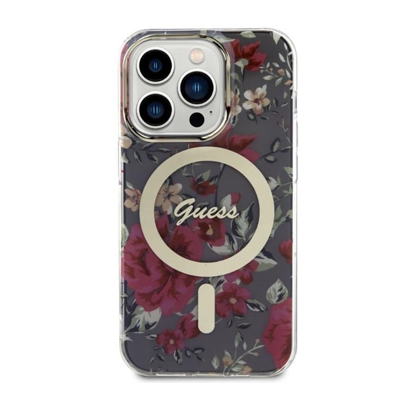 Guess Flower Magsafe - Etui Iphone 14 Pro (Zielony)