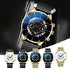 Luxury Men's Business Calendar Watches Stainless Steel Mesh Belt Quartz Watch