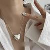 Silver color Heart Choker Necklace For Women  Smiple Geometric Fine Jewelry Wedding Party Birthday Gift