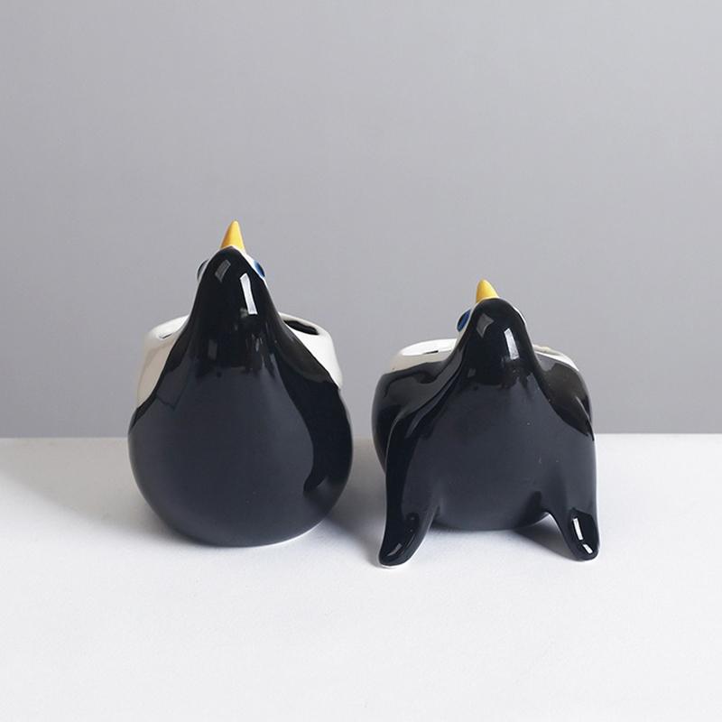 Милый горшок для цветов в виде пингвина, горшок для суккулентов, керамический плантатор, украшение для стола, украшение для дома и сада