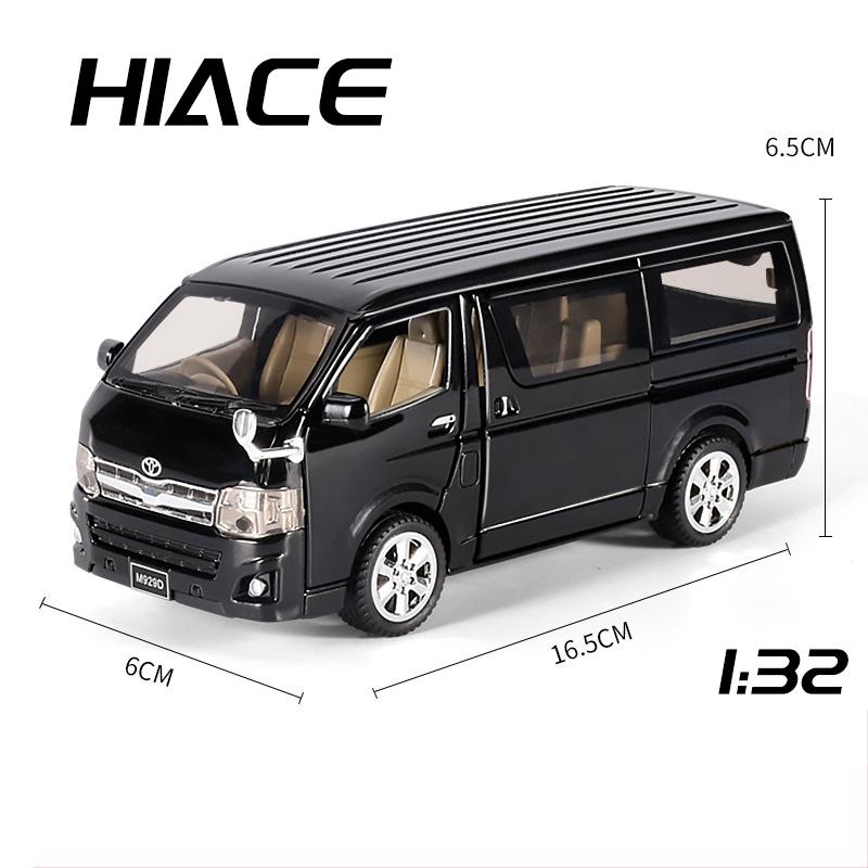 1/32 Toyota Hiace MPV цинковый сплав модель автомобиля игрушки литой фургон имитация бизнес-транспорта свет звук игрушки для мальчиков подарки на день рождения