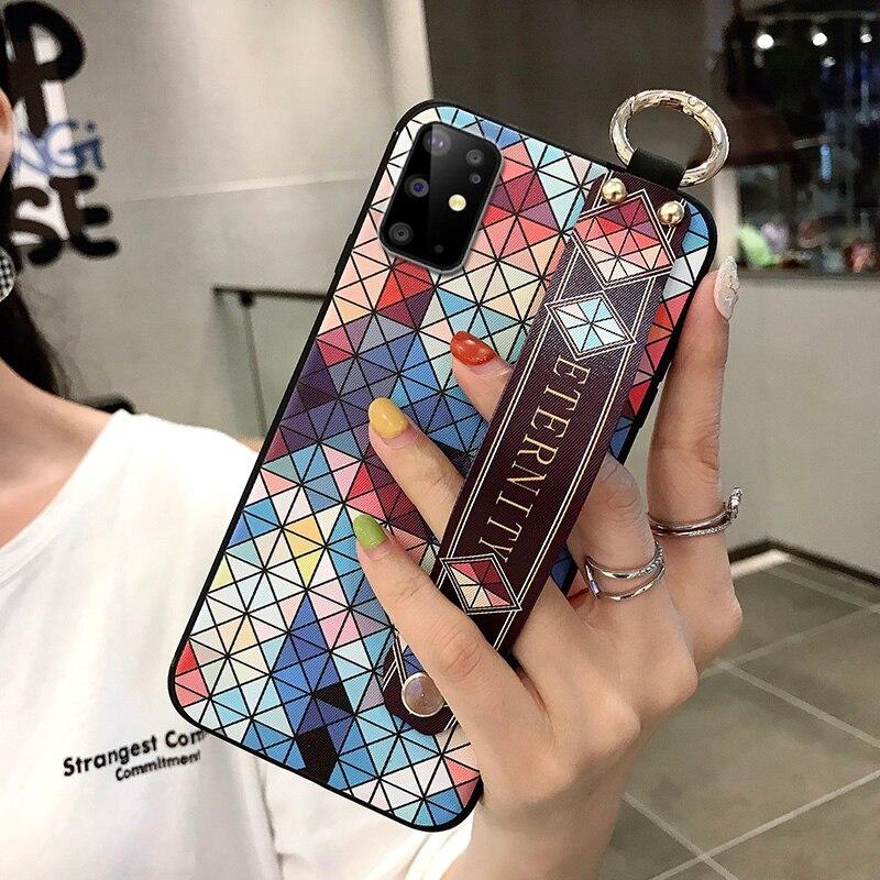 Case For Samsung Galaxy S8 S9 S10 S20 FE Plus A51 A10 A20 21s 30s A40 A50 A70 A71 Note 20 Plus Phone Holder Wrist Strap Case