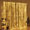 3x3m USB LED Copper Wire Curtain Lights with 8 Modes for Christmas Decoration