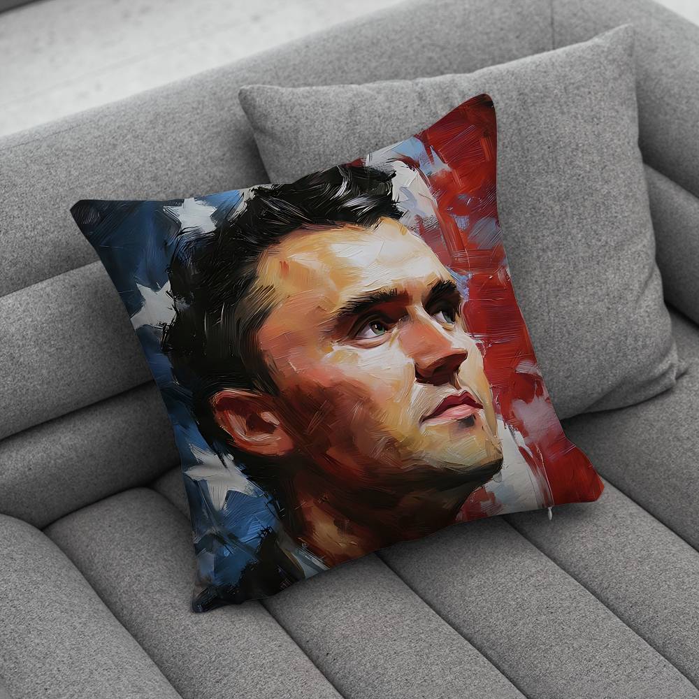 Charlie KKirk Cross Print Pattern Sofa Cushion Cover Pillowcase Home Party Car Bedding