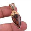 Натуральный махагоновый обсидиан 925 стерлинговое серебро ювелирное изделие двухцветная подвеска 1,50" Y2Q57