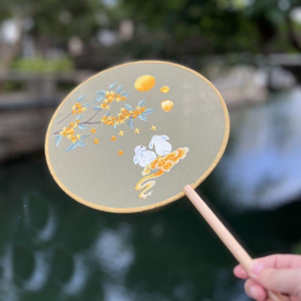 Handheld Chinese Style Fan with Pendant Silk Fan Classical Embroidery Fan Chinese Wedding