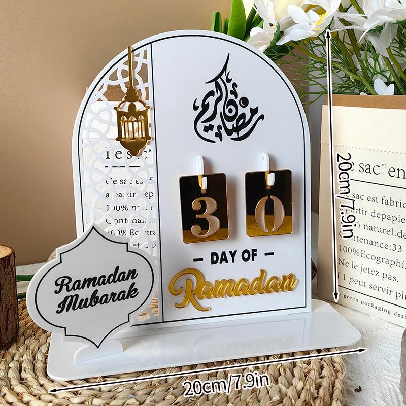 Acrylic Ramadan Countdown Calendar Gifts Gold Black Replacing Numbers Ramadan Mubarak Islam Advent Day Candelabras Wedding Decor