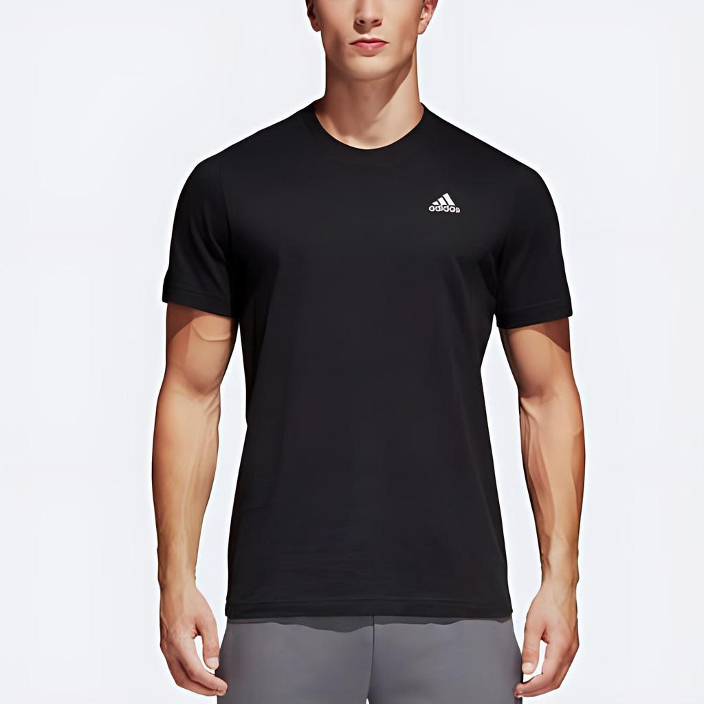 adidas Футболки Мужские Черные С Круглым Вырезом Умеренный Прямой Крой S98742