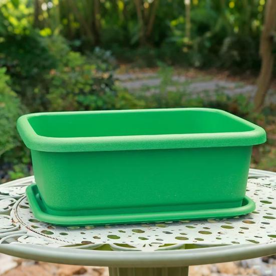 Прямоугольный цветочный ящик с сетчатым дном, цветочный горшок с поддоном, многоразовое балконное кашпо