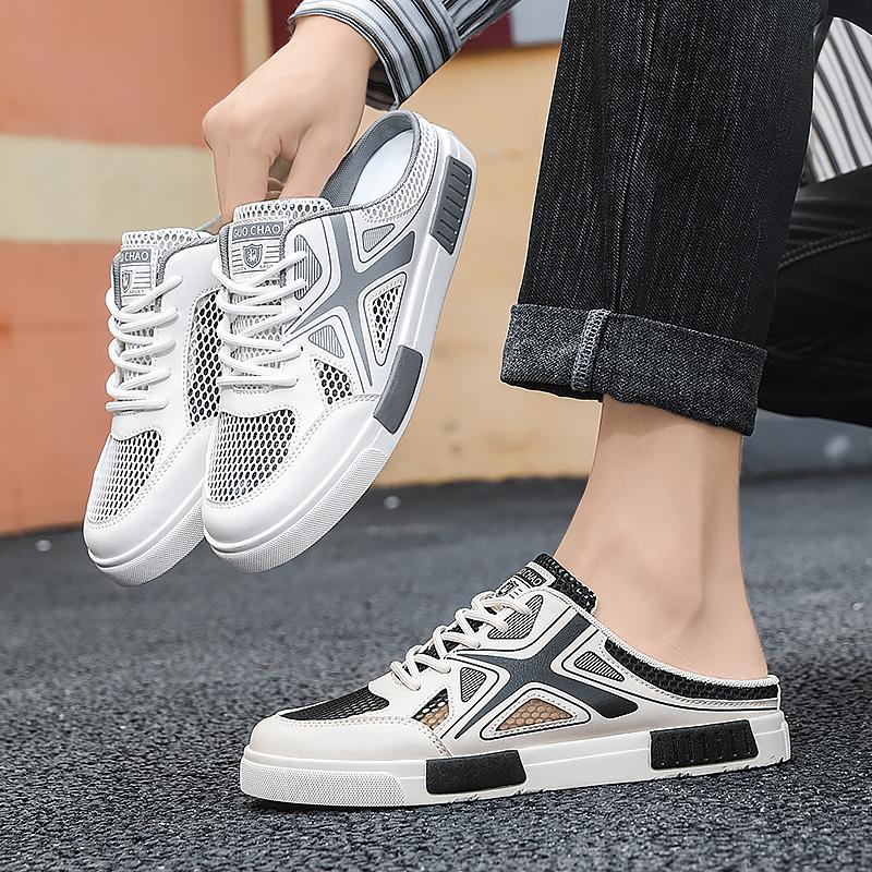 Мужская спортивная обувь, летние туфли без задника, мюли, повседневные тапочки, кроссовки больших размеров для студентов, сандалии больших размеров