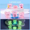 Adorable Miniature Luminous Bear Figurine Resin Garden Decoration Cute Desktop Ornament