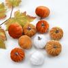 Artificial Foam Pumpkin Decor with Cloth Rope, Fall Thanksgiving Table Centerpiece, Harvest Festival Home Decor, Realistic Pumpk