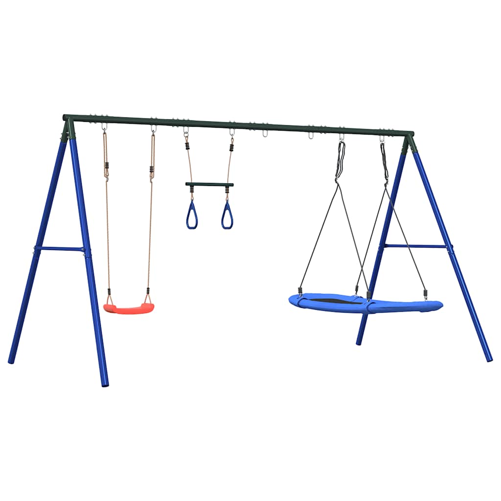 Swing Set with Trapezoid Seat and Nest Swing