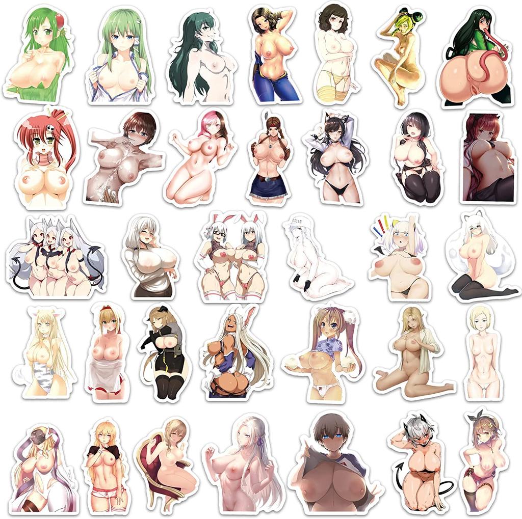 100 шт. наклейки для девушек-аниме, наклейки для девушек-кроликов для бутылки с водой, ноутбука, автомобиля, гидрофляги, телефона, гитары, скейтборда, компьютера, жены-хентай, виниловые наклейки