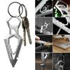 Lightweight 9-in-1 Stainless Steel Keychain Features Protractor Ruler for Easy Outdoor Access