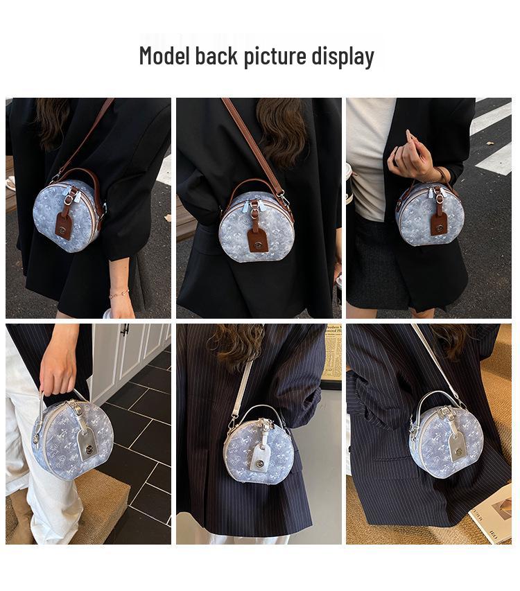 Женская круглая сумка для торта - Стильный принт, дизайн "маленький аромат", универсальная сумка через плечо/кроссбоди