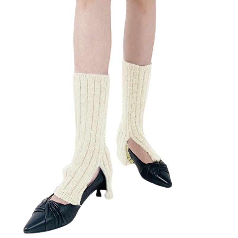 Ribbed Knitted Long Socks Knit Leg Warmers for Girl Women High Elastic Stockings Winter Loose Socks Stylish Accessories