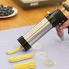 1Set Stainless Steel Churro Maker Machine, Doughnut Maker , Western/Latin Fruit Shaped Cookie Press, Manual Churro Press Gun with Piping Bag