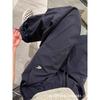 Navy Blue Retro Work Pants for Women New Style Lazy Loose Versatile Casual Sports Wide-leg Pants